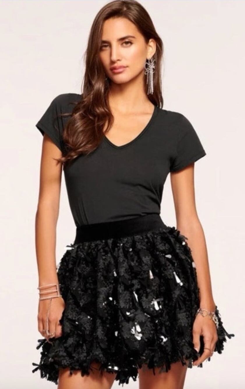 RAMY BROOK Skirt Size 4 Black Mini Payton Style Night Out $395
